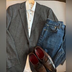 ARMANI COLLEZIONI M-LINE BLACK WEAVE BLAZER